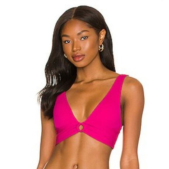 L*Space Fisher Bikini Top in Bougainvillea Pink Size DD NWT - Picture 1 of 5